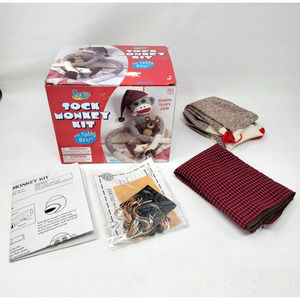 Peejay Sock Monkey Kit with Teddy Bear Craft Plush Creative Toy Project Hobby